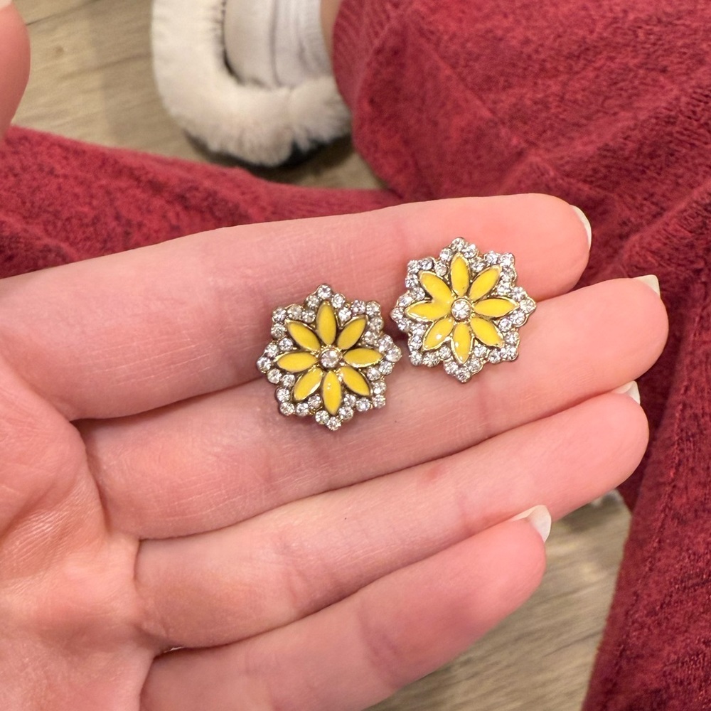 Bright Yellow Flower Studs